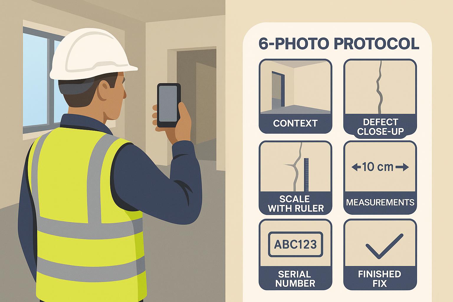 6 photo protocol for site evidence: what to photograph for snagging and disputes featured image
