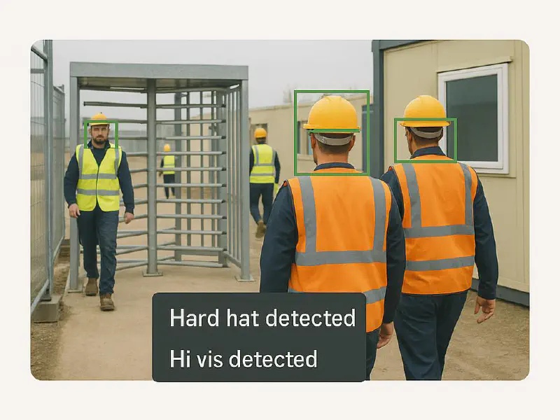 AI cameras for PPE checks on site: hard hats and hi vis without the hype featured image