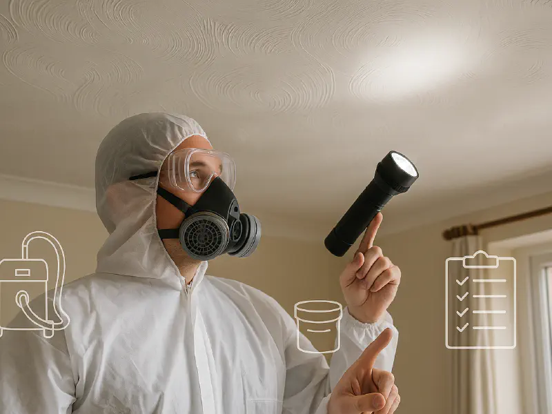 Artex asbestos: how to test, NNLW vs non-licensed, safe drilling and removal steps featured image