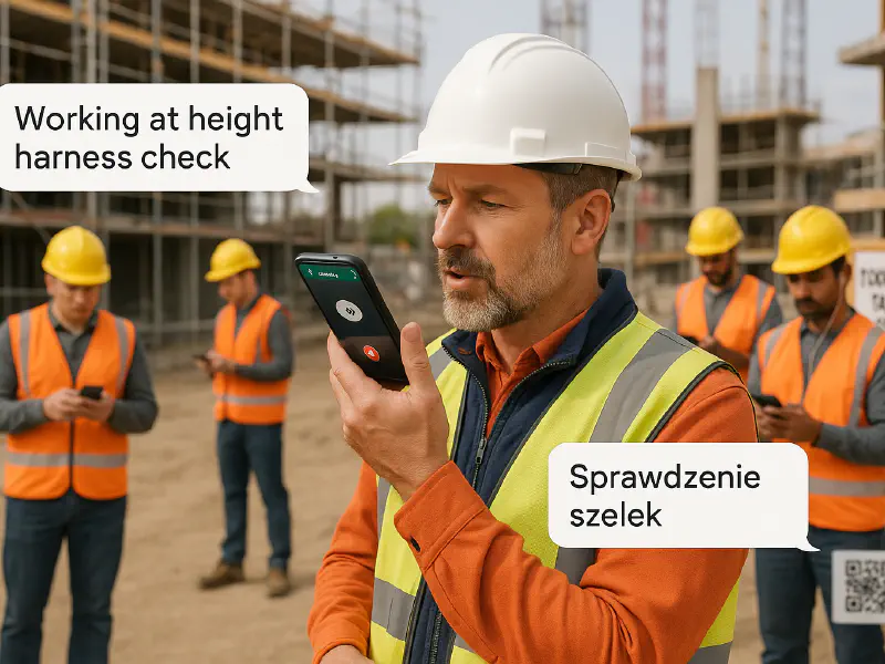 Bilingual toolbox talks on WhatsApp: 3‑minute voice notes that crews actually understand featured image