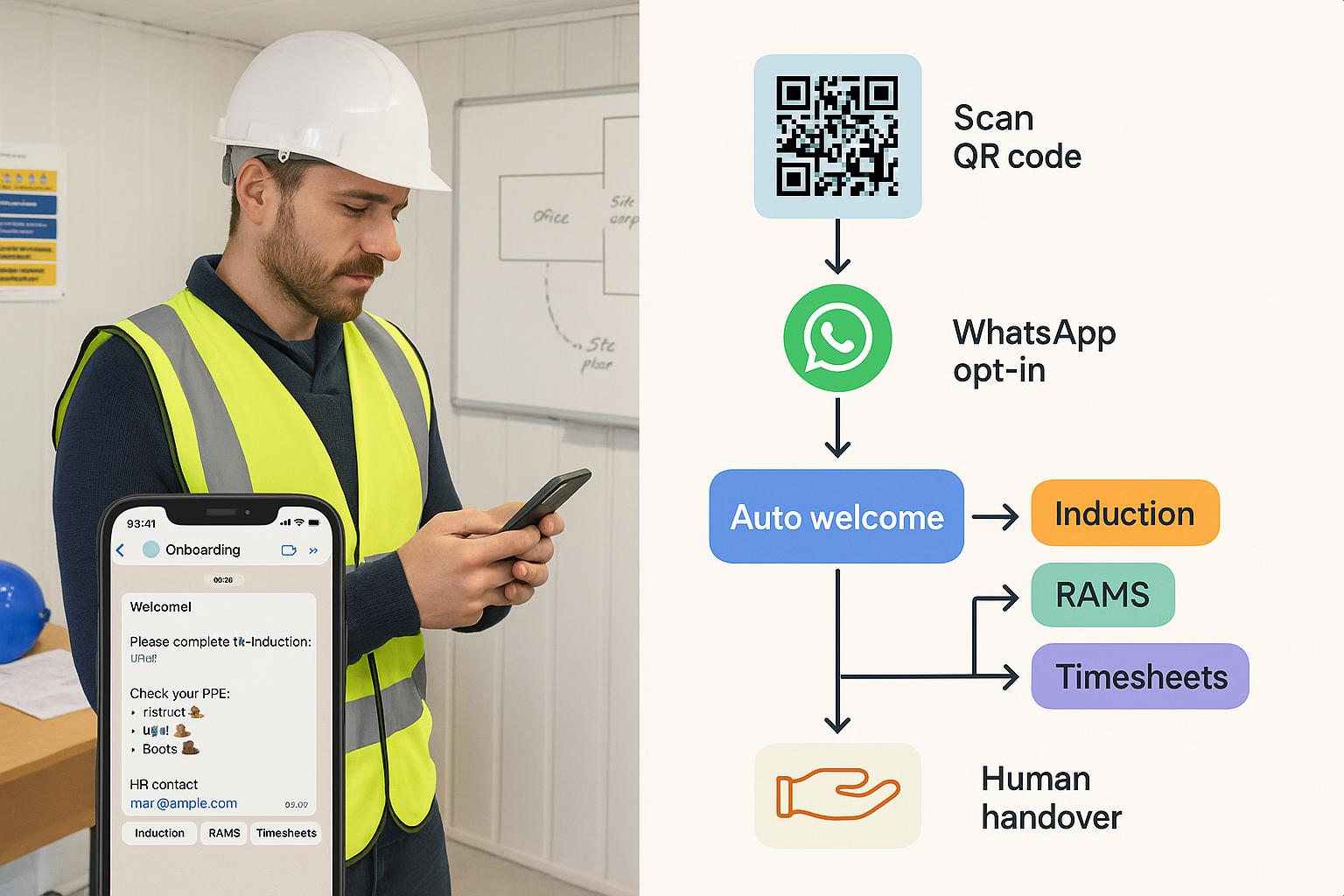 Build a WhatsApp onboarding chatbot for site starters: fast setup, scripts and compliance basics featured image