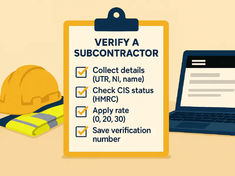 CIS subcontractor verification: what to collect, where to check and a simple automation to log rates featured image