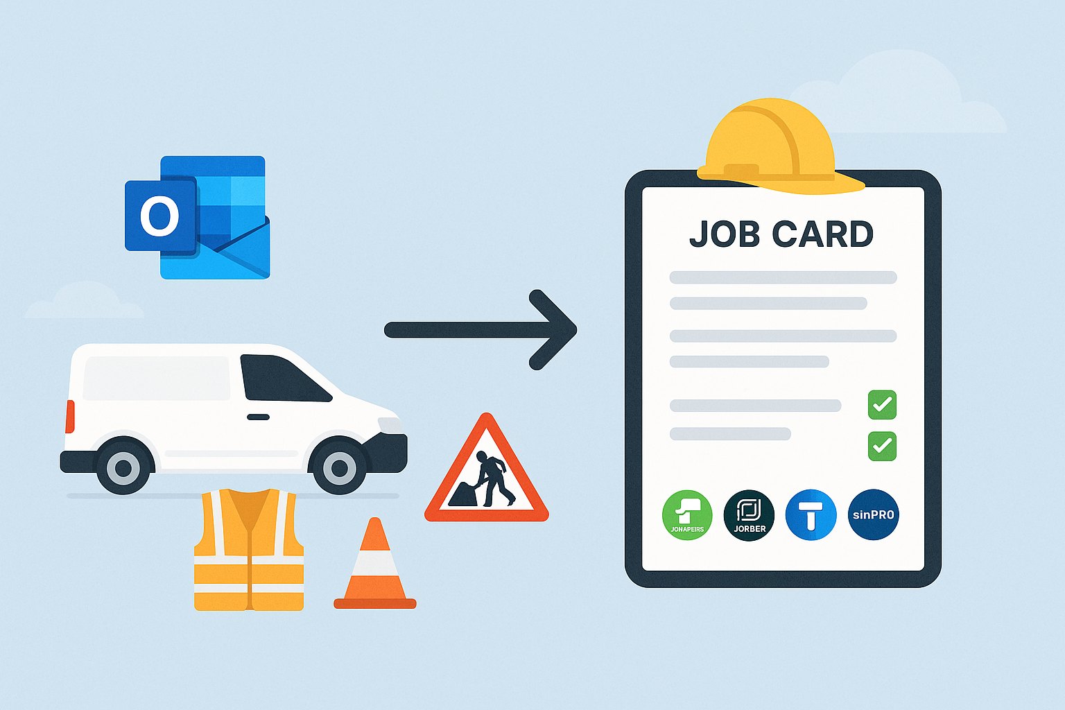 Create jobs from Outlook emails: ServiceM8, Jobber, Tradify and Simpro step-by-step featured image