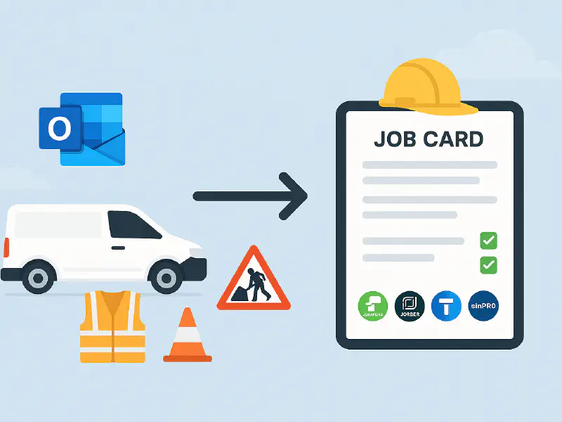 Create jobs from Outlook emails: ServiceM8, Jobber, Tradify and Simpro step-by-step featured image
