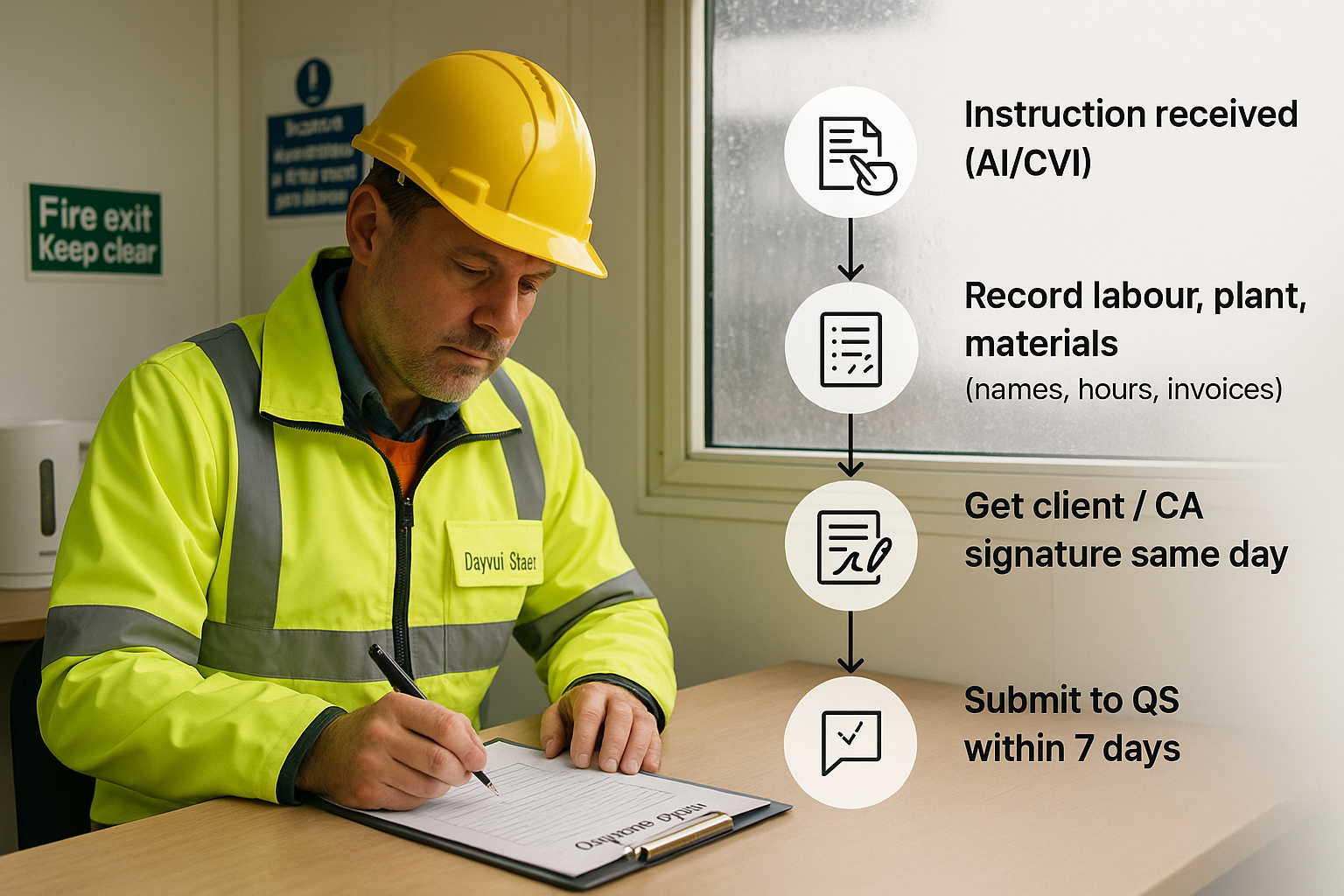 Daywork sheet template for construction: what to include, JCT sign-off and pricing featured image
