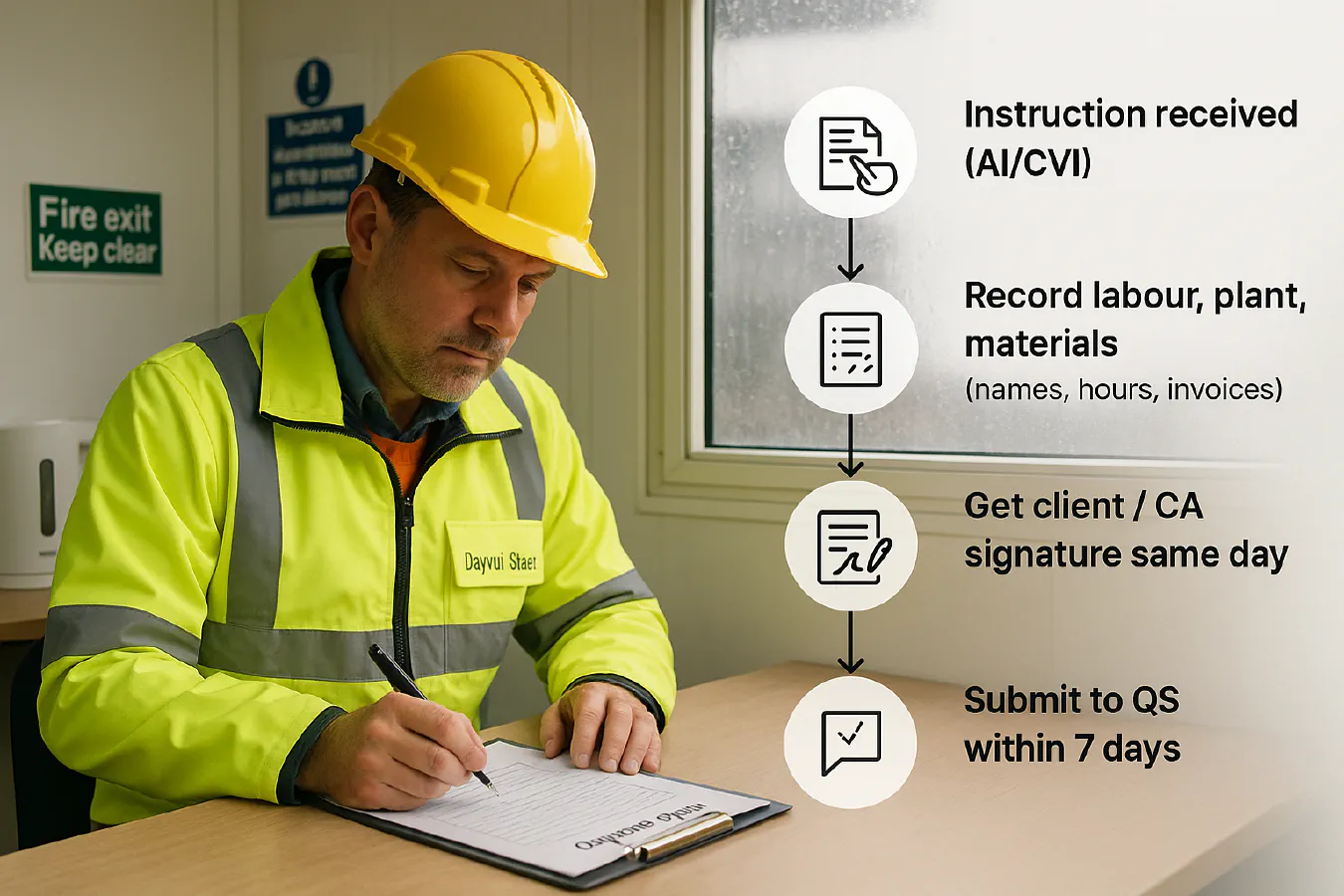 Daywork sheet template for construction: what to include, JCT sign-off and pricing featured image