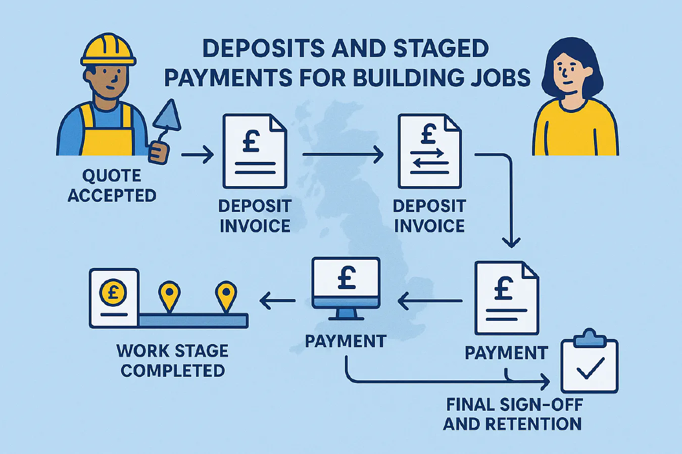 Deposits, staged payments and progress invoices for building jobs: what’s normal and how to set it up featured image