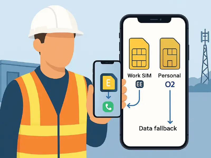 Dual SIM work and personal on one phone: UK coverage tips, eSIM setup and crew policies that work featured image
