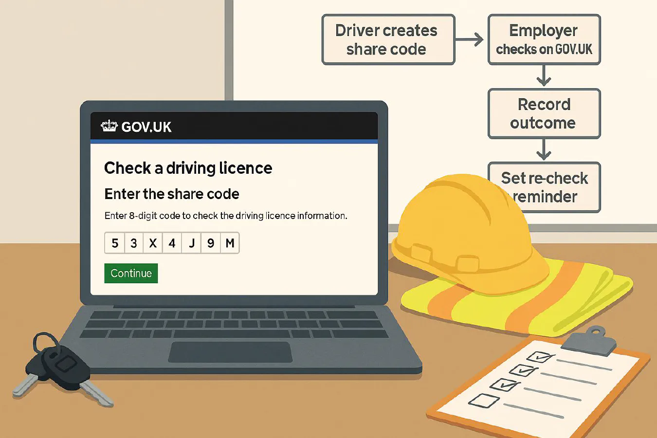 DVLA licence checks for employers: how to get a share code and set re-check reminders featured image