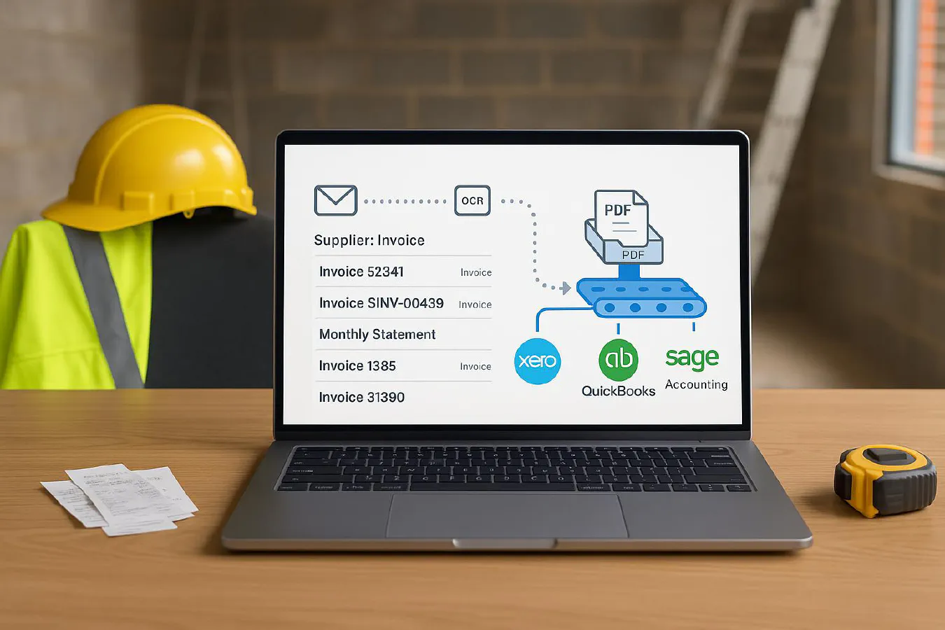 Email supplier invoices into Xero, QuickBooks or Sage: fast setup for trades featured image