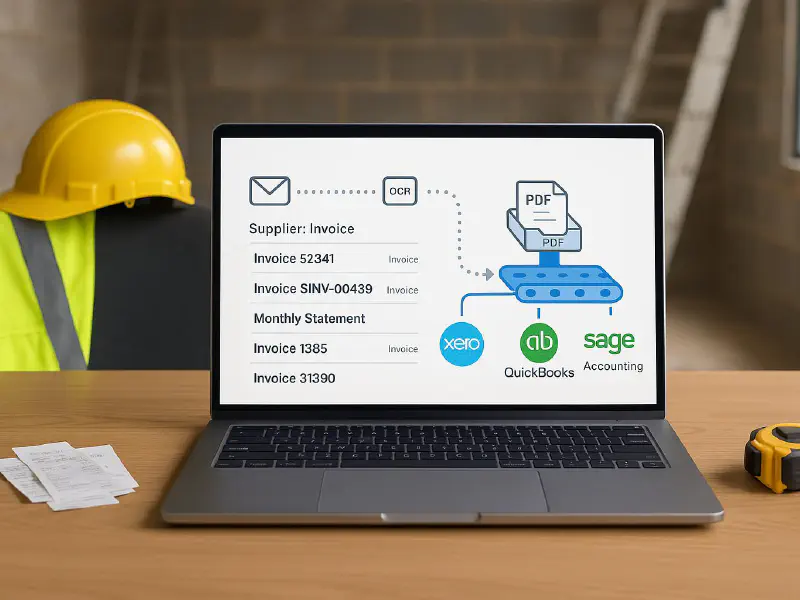 Email supplier invoices into Xero, QuickBooks or Sage: fast setup for trades featured image