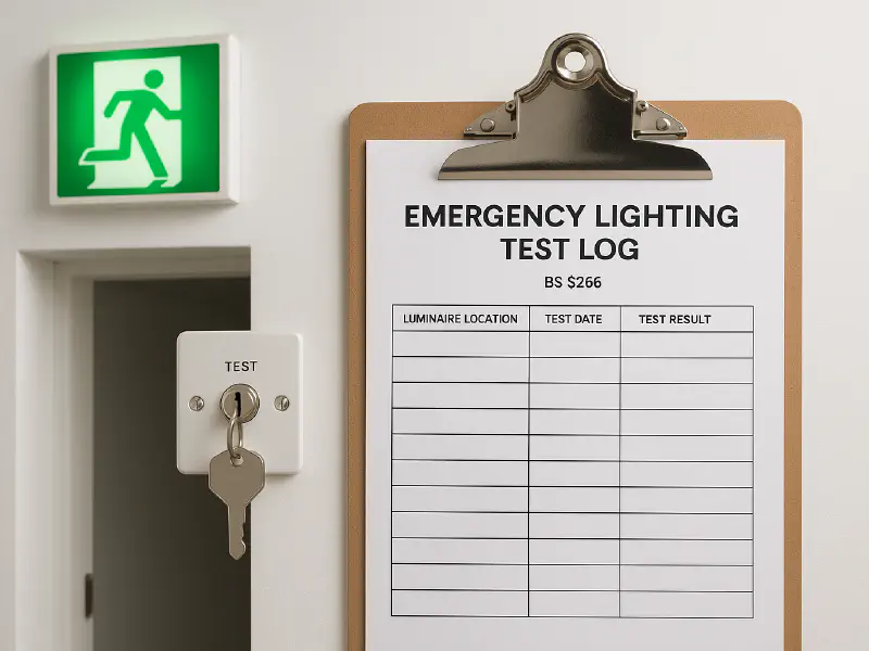 Emergency lighting testing log: UK checklist, free template and how to stay compliant featured image