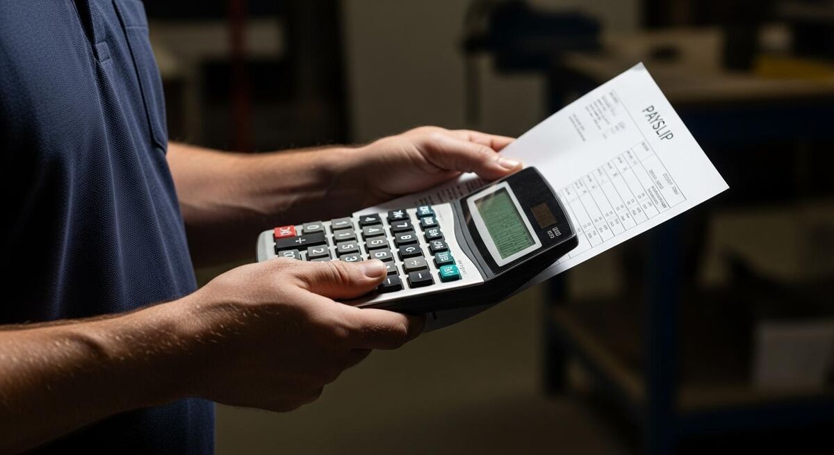 Close-up of a payroll spreadsheet with highlighted NI figures