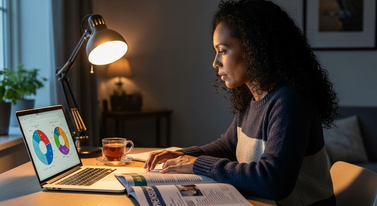 Small business owner reviewing HMRC correspondence at a kitchen table