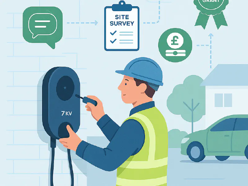 EV charger installs playbook: WhatsApp quotes, site‑survey checklist, deposits and OZEV grant (installer pack) featured image