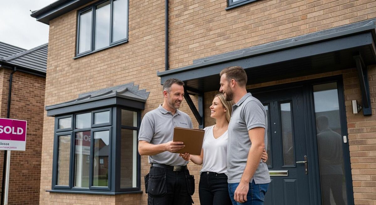 Handover folder being passed to a new home owner
