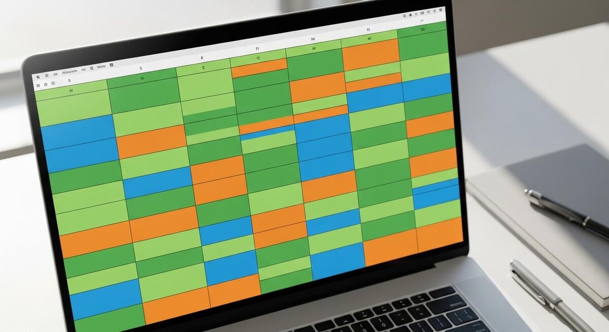 A clean spreadsheet showing income and expense categories totalled by quarter