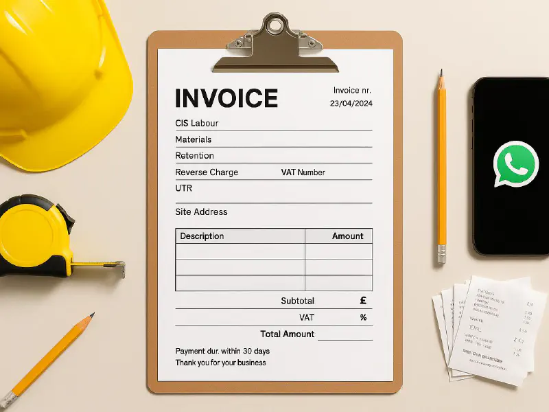 Free UK construction invoice templates: CIS, retention and reverse charge ready featured image