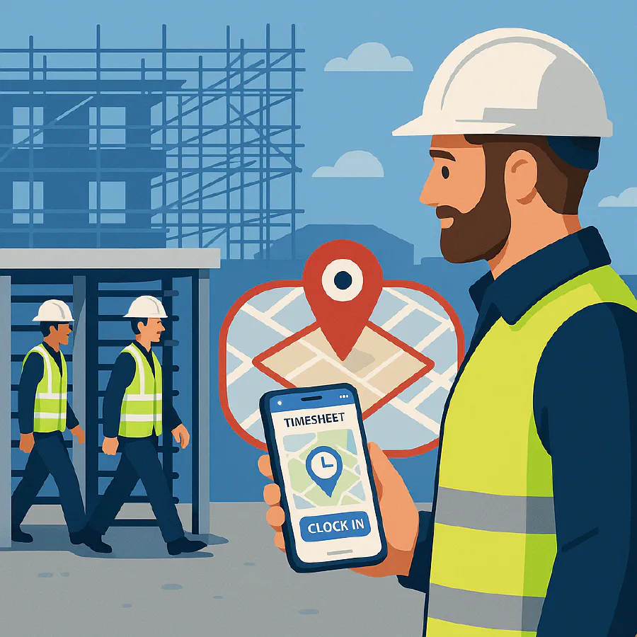 Geofencing timesheets on construction sites: auto clock in, stop buddy punching and stay compliant featured image