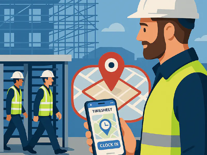 Geofencing timesheets on construction sites: auto clock in, stop buddy punching and stay compliant featured image