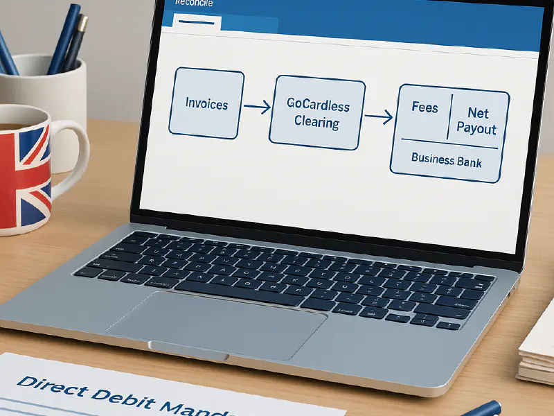 GoCardless to Xero UK how to reconcile payouts properly with a clearing account and get VAT on fees right featured image