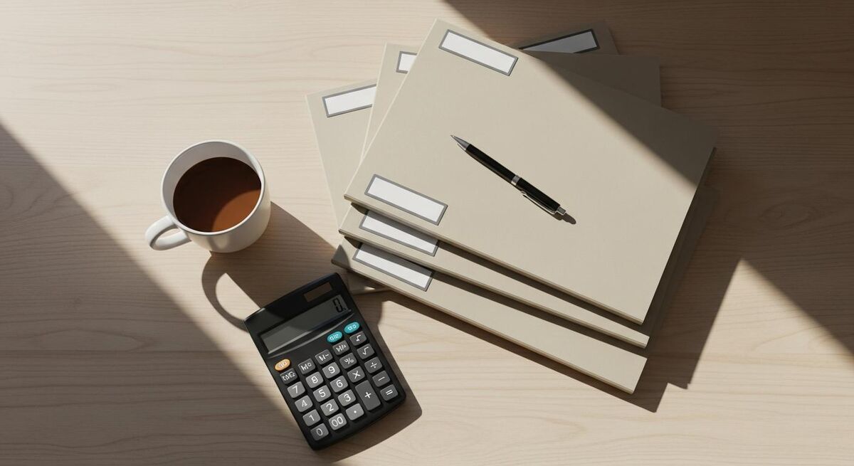 MCS scheme documents and certificates laid out on a desk in a trades office