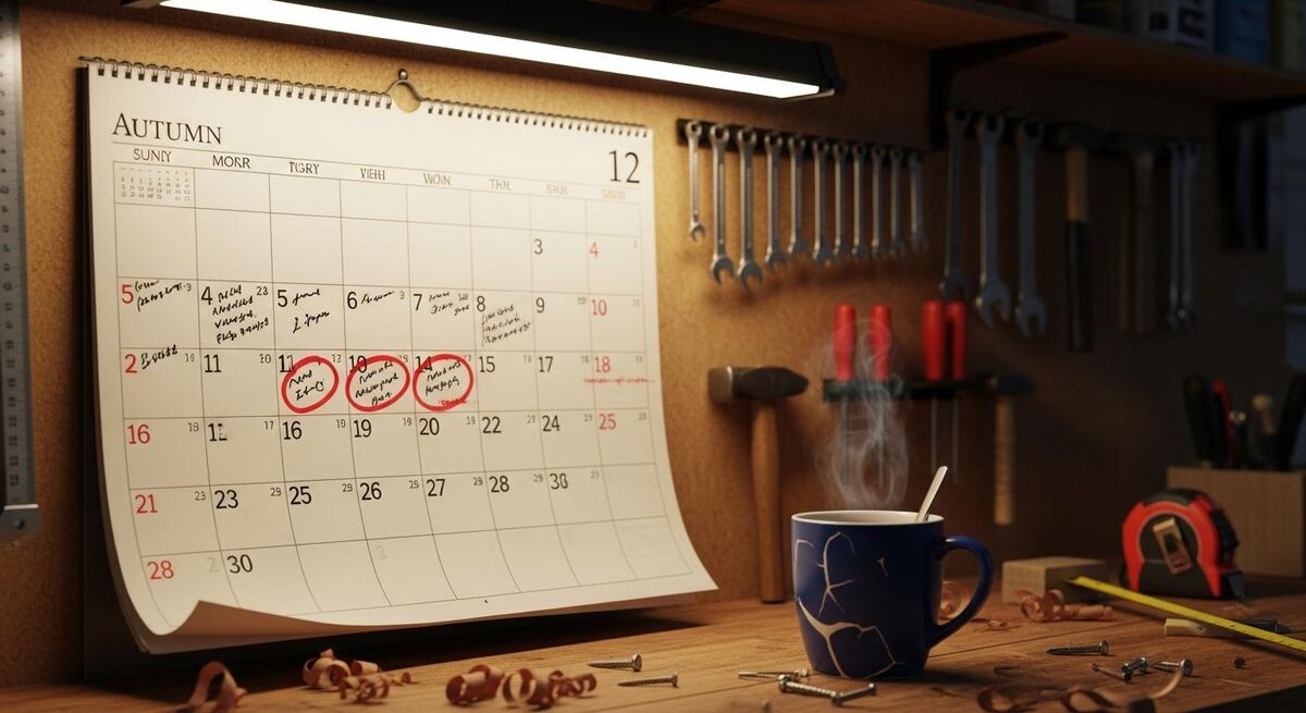 Calendar showing key regulatory dates marked in sequence
