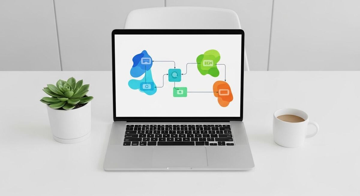 Automation workflow diagram showing connected nodes for onboarding task sequence