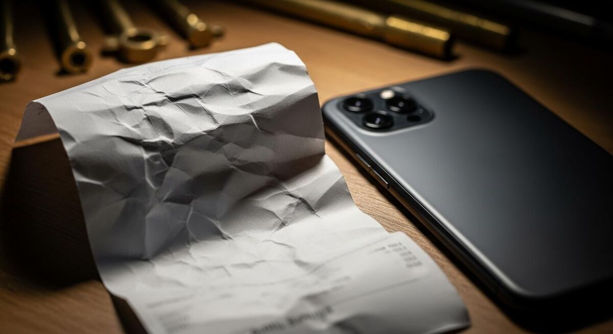 A phone scanning a paper receipt with an app reading the values automatically