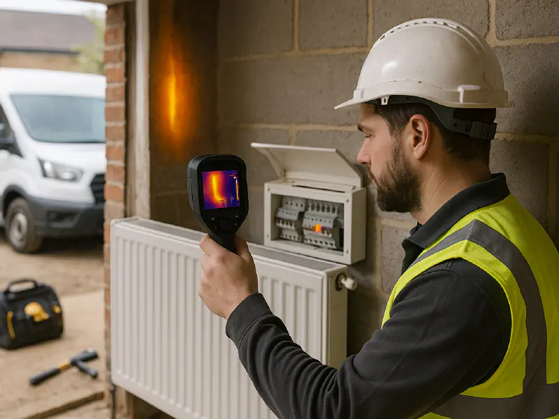 How to use a thermal camera on site: find leaks, damp and hot connections featured image