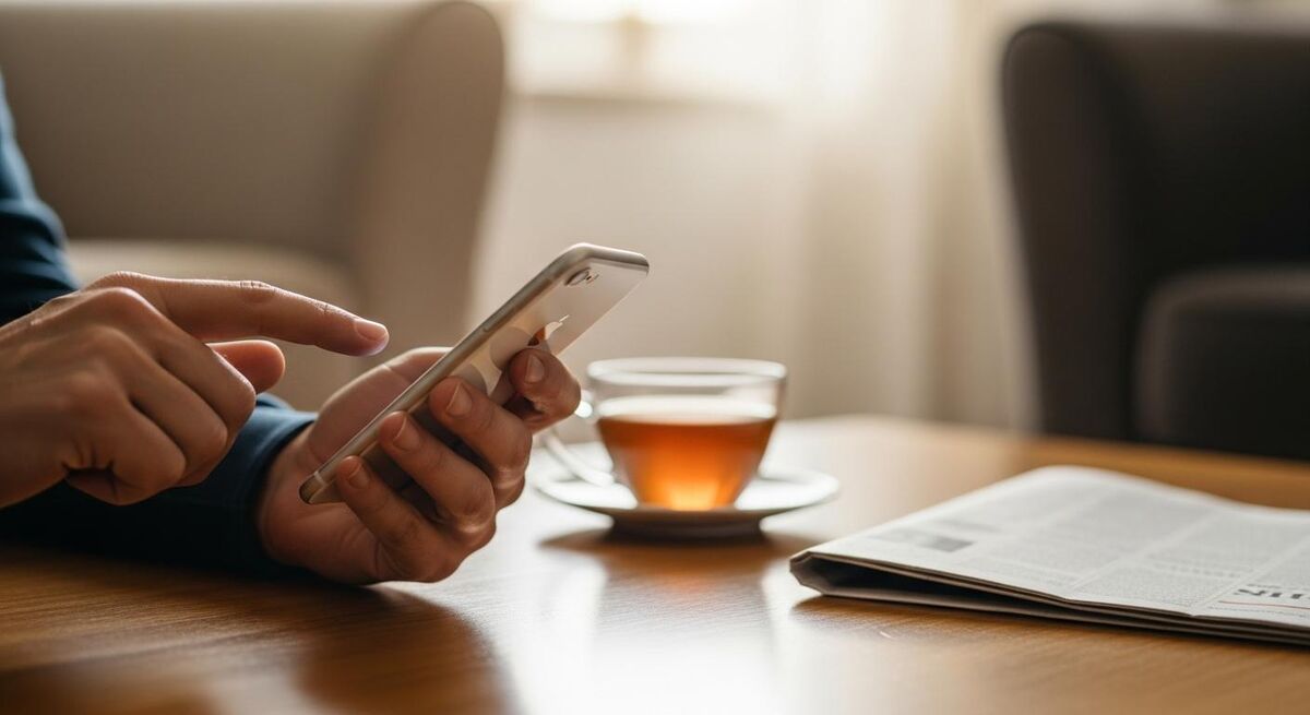 Customer paying a trade invoice on a smartphone using Apple Pay