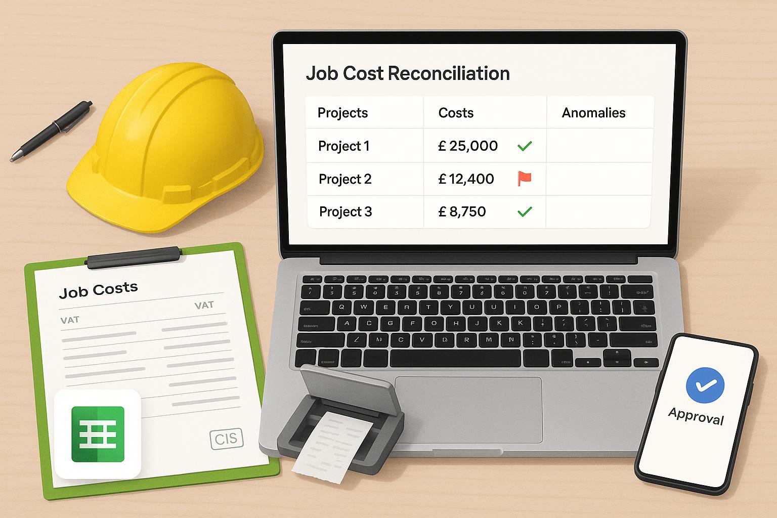 Job cost reconciliation for construction: Xero and QuickBooks setup, ApprovalMax controls and an AI anomaly checklist featured image