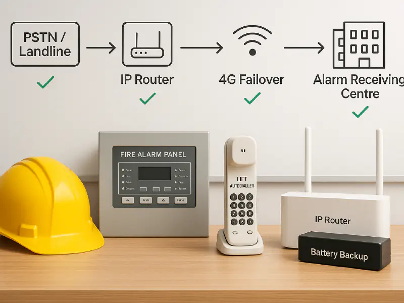 Lift alarms and site phones after the landline switch off: EN 81-28 checklist, GSM/4G options and power backup featured image