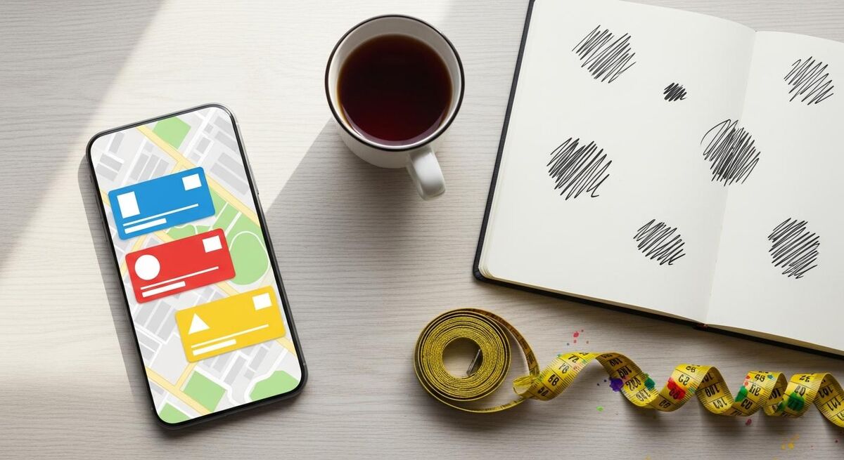 Anatomy of the Google Maps three-pack on a phone screen