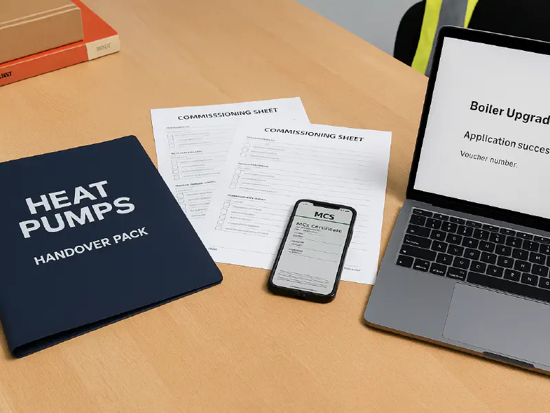 MCS heat pump handover checklist: what to include, BUS evidence and a simple workflow featured image