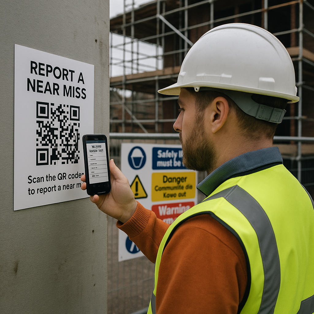 Near miss reporting on construction sites: simple steps, examples and a QR code setup featured image