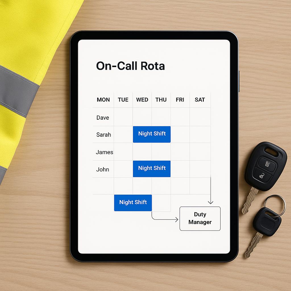 On-call rota for trades: fair pay, legal rules, escalation and a simple setup in RotaCloud featured image