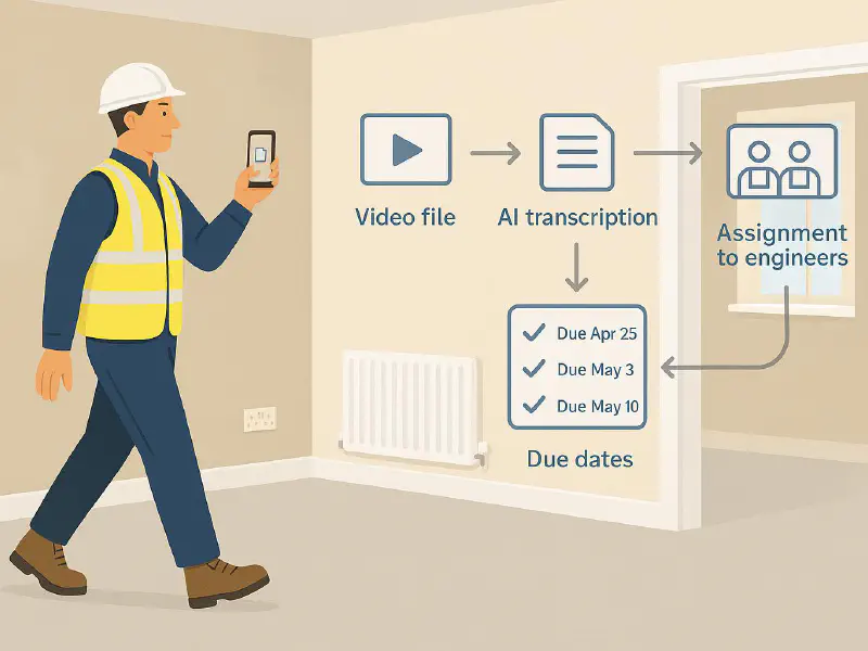 One-take snagging: turn a walkthrough video into a punch list automatically featured image