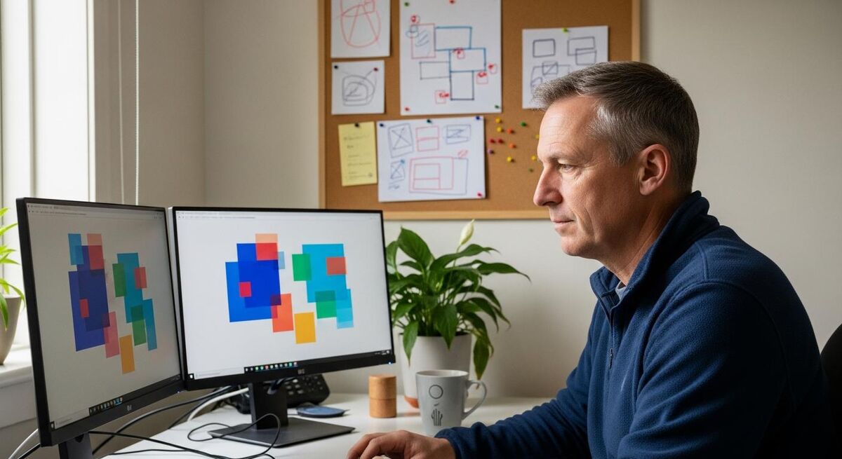 Solar installer business owner configuring proposal templates on a desktop computer