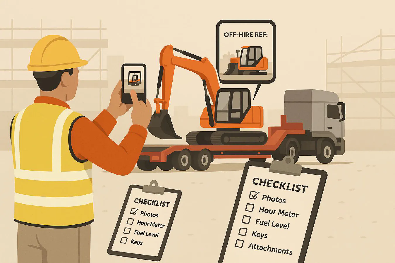 Plant hire off-hire: step-by-step process, checklist and email template featured image