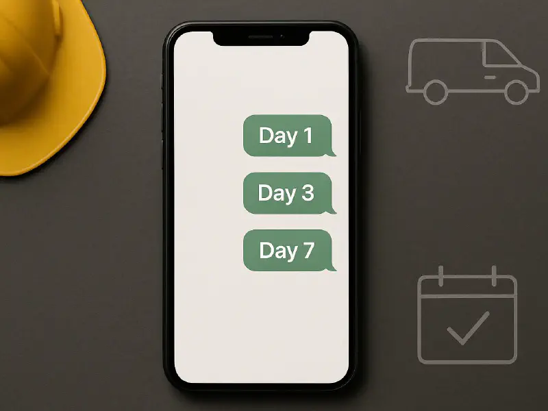 Quote follow‑up templates for trades that actually get a reply: WhatsApp, SMS and email, plus a simple 7‑day cadence featured image