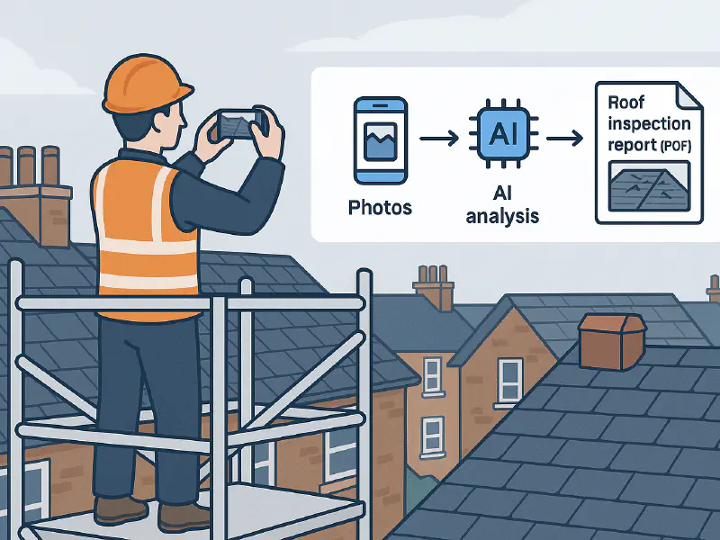 Roof inspection report from photos: a simple workflow that tags defects and builds a PDF featured image
