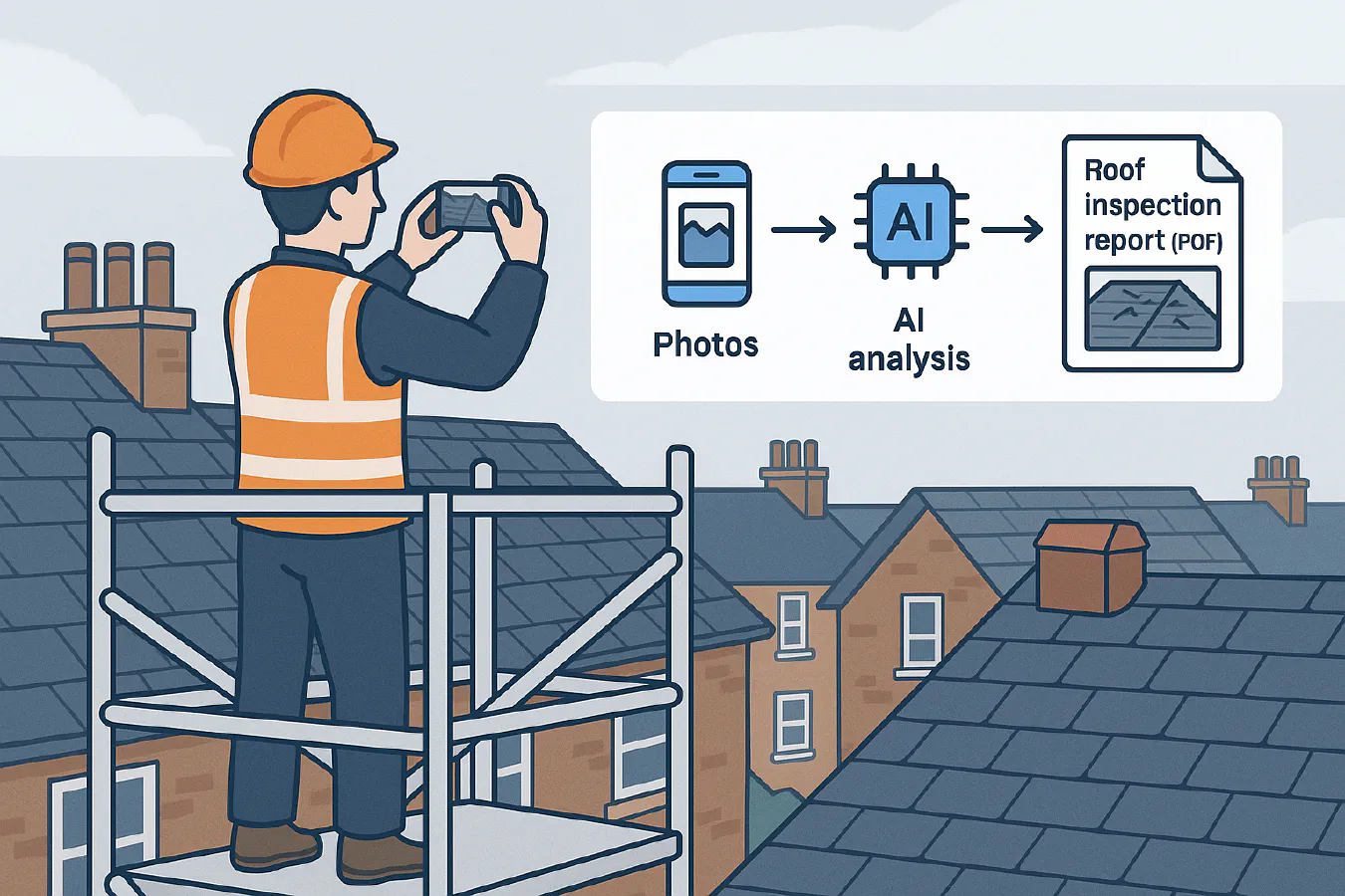 Roof inspection report from photos: a simple workflow that tags defects and builds a PDF featured image