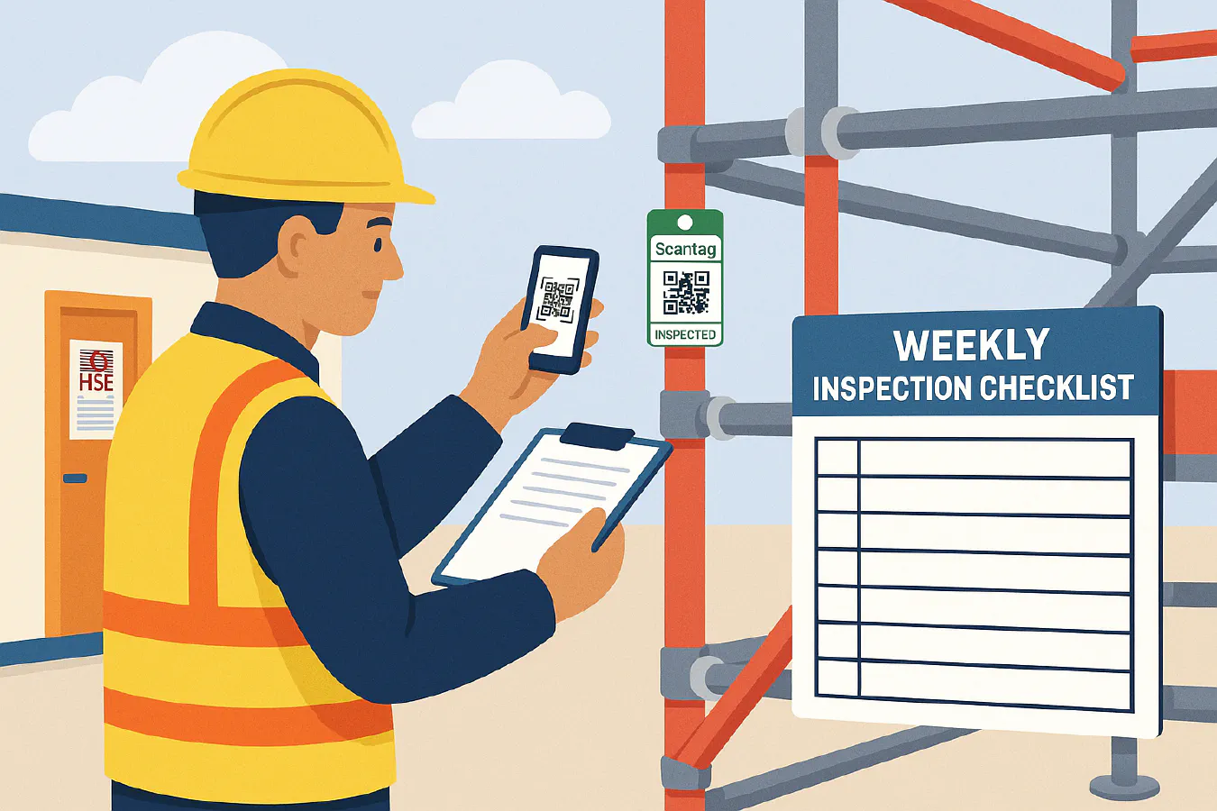 Scaffold inspection checklist: UK legal requirements, 7 day rule and QR tag setup featured image