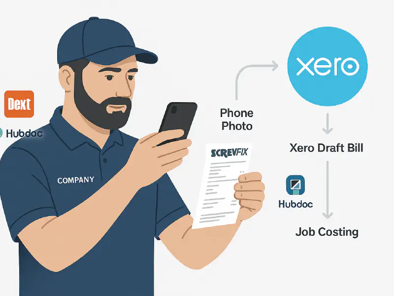 Screwfix receipts into Xero: the simplest way to get VAT and job costs right featured image