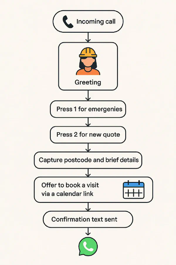Set up an AI receptionist that books jobs: Twilio Studio + Calendly for trades featured image