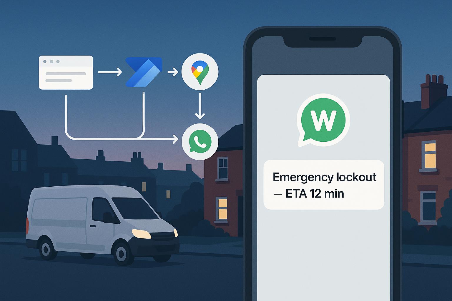Set up emergency callout routing for locksmiths: WhatsApp alerts, on-call rotas and nearest-engineer dispatch featured image