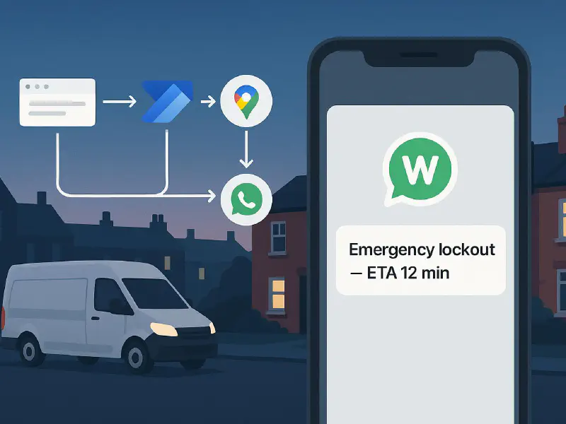 Set up emergency callout routing for locksmiths: WhatsApp alerts, on-call rotas and nearest-engineer dispatch featured image