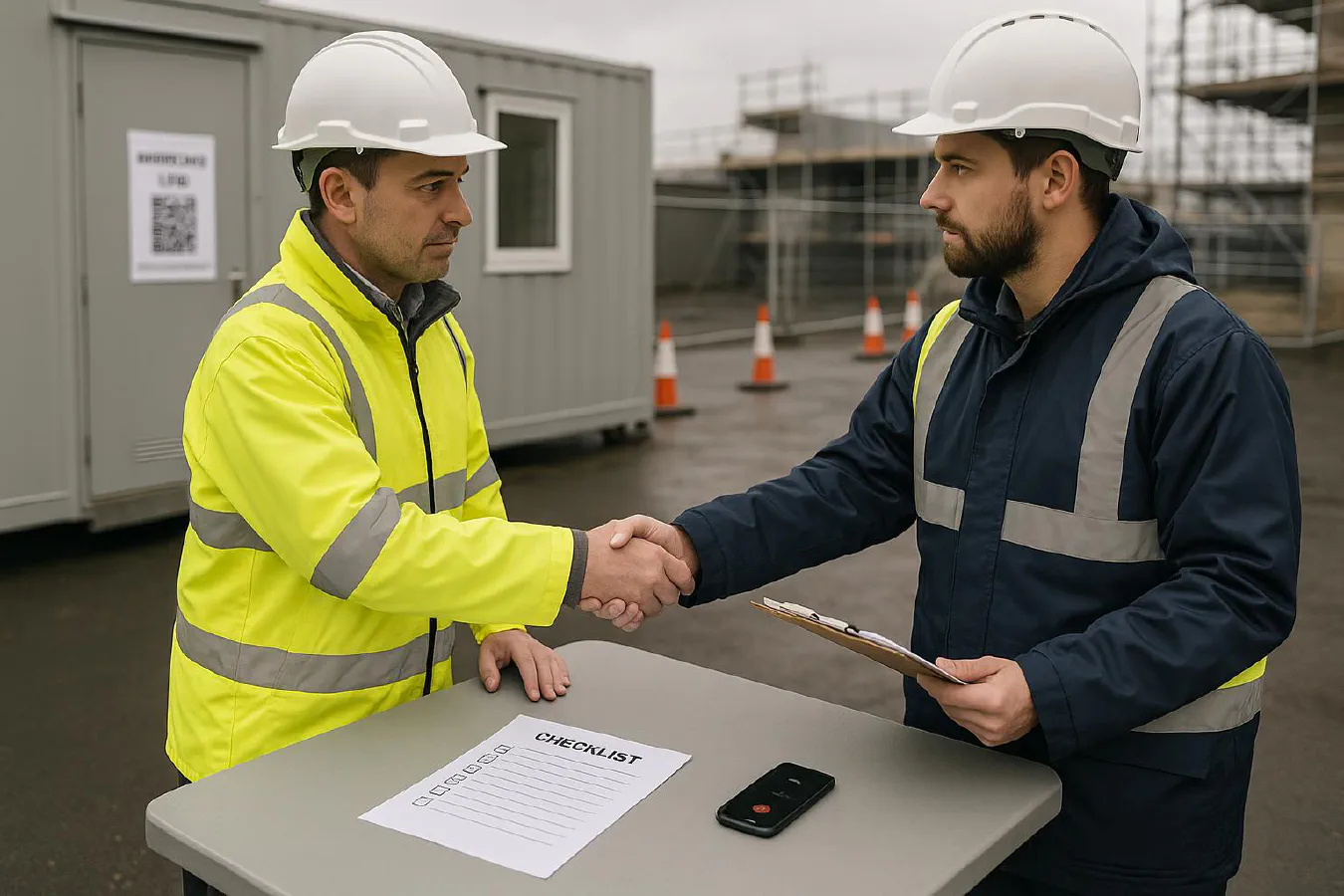 Shift handover log for construction: free template, WhatsApp voice note script and QR setup featured image