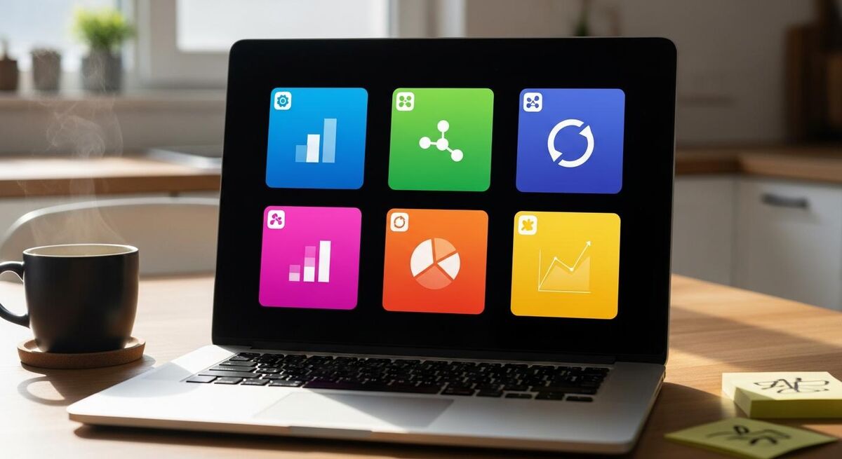 A laptop screen showing multiple Xero organisation tiles arranged in a grid